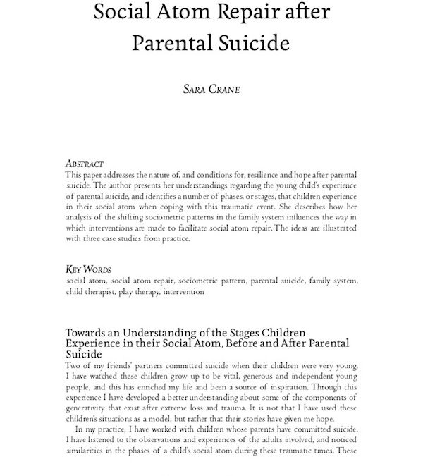 Social Atom Repair after Parental Suicide